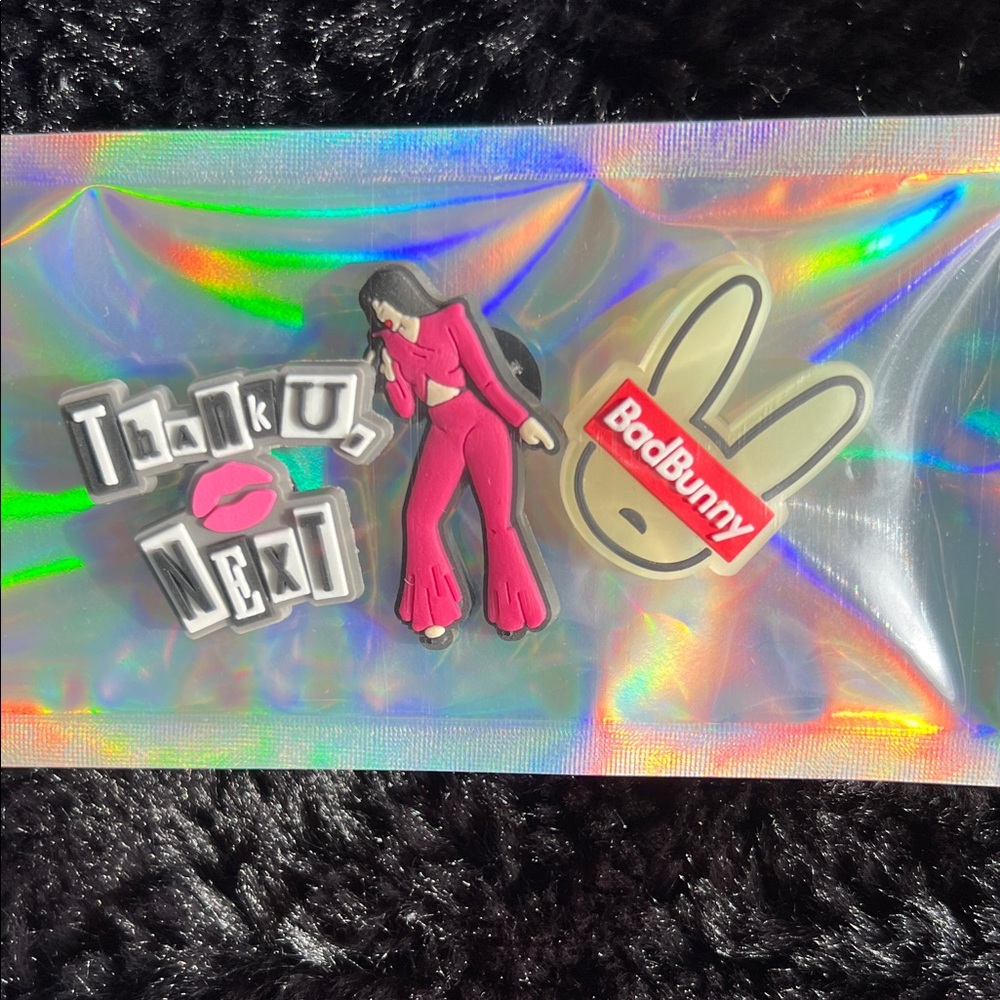 Pink Thank U Next and Bad Bunny Pins